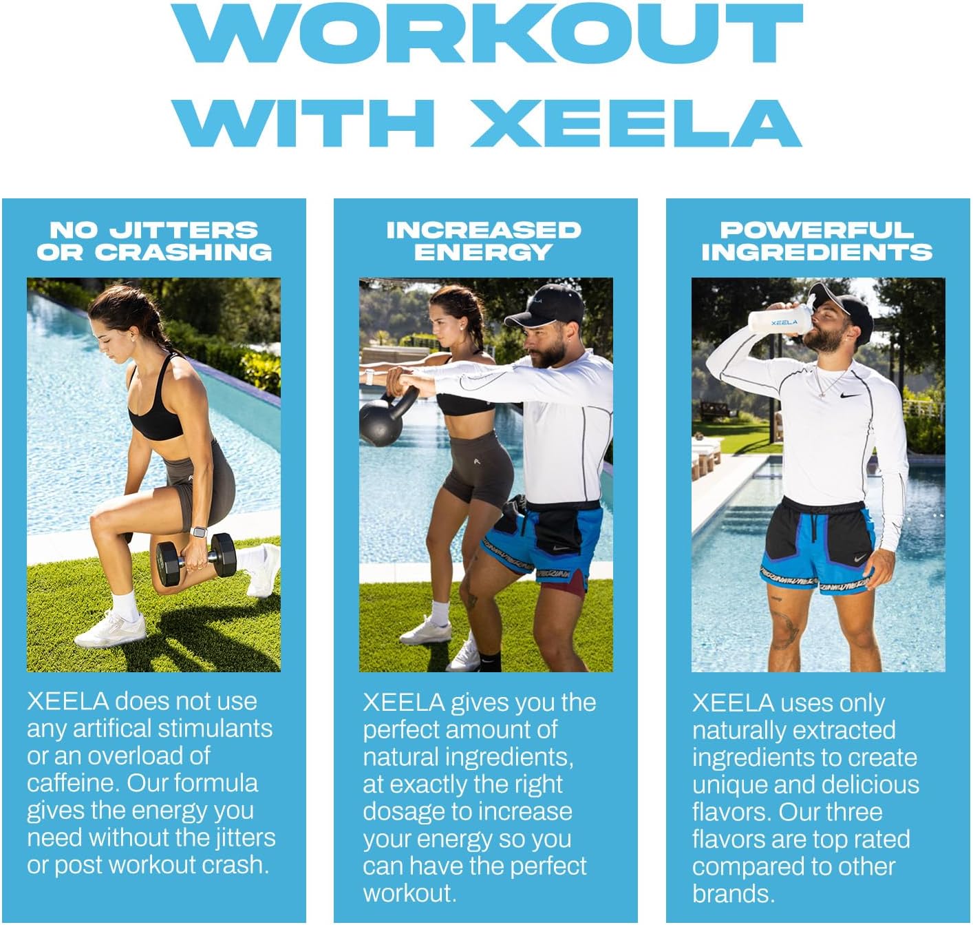 Clean & Safe XEELA Pre Workout Supplement for Jitter-Free Energy Boost - Organic Caffeine, Creatine, and Citrulline Formula for Endurance and Focus - Mango Candy Flavor