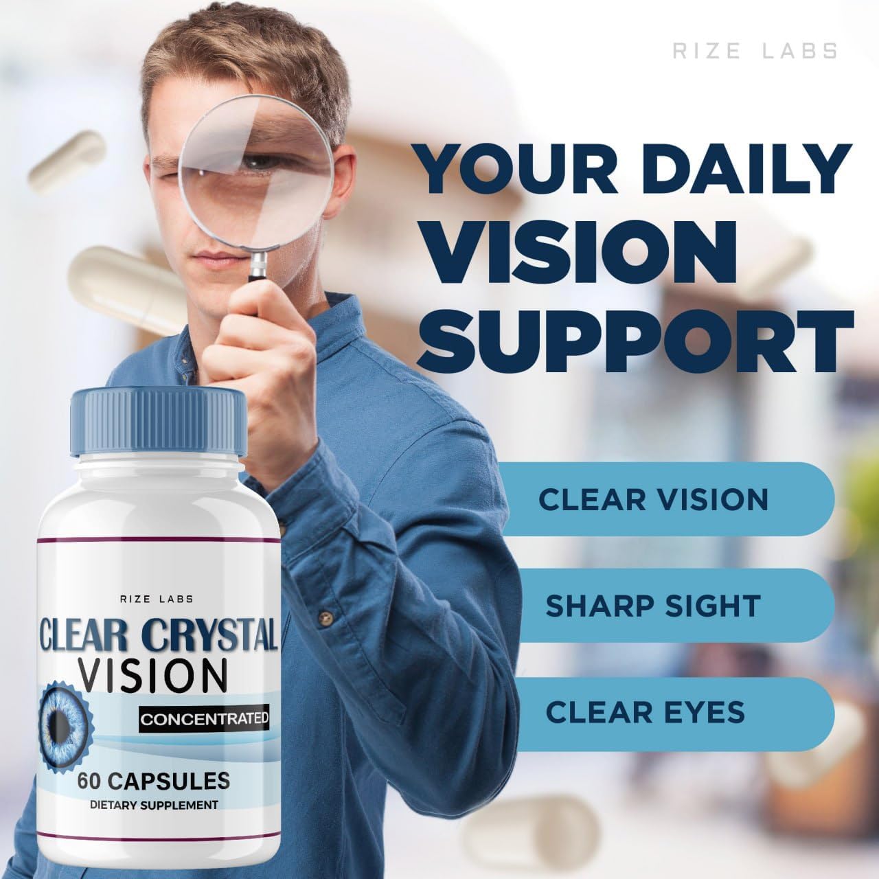 Clear Crystal Vision Supplement - 5 Pack for Healthy Eyes - 300 Capsules Formula Reviews