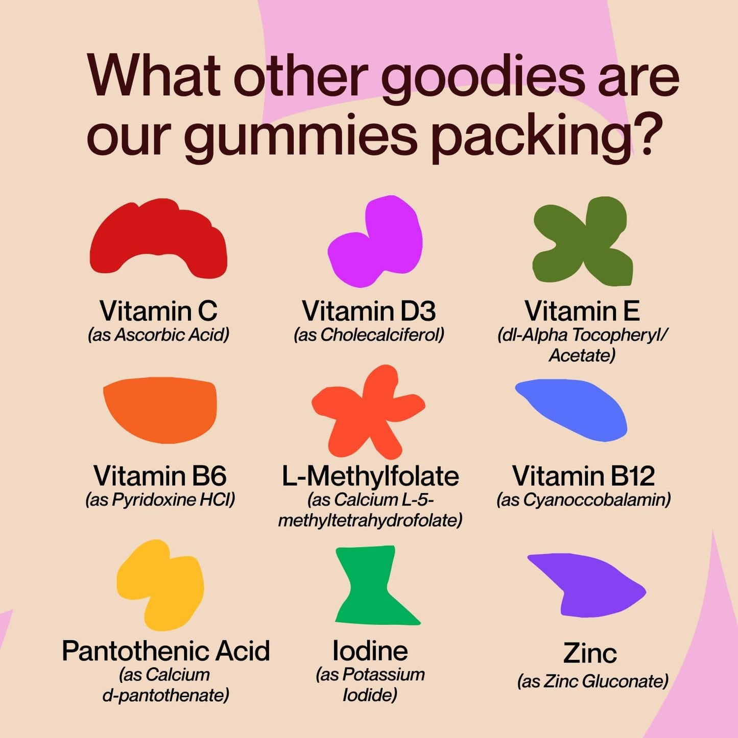 Clear Skin, Healthy Hair & Nails Gummies with Retinol, Biotin, and Zinc | Vitamins A, E, C | Non-GMO, Gluten-Free, Cherry Flavor | 60 Count