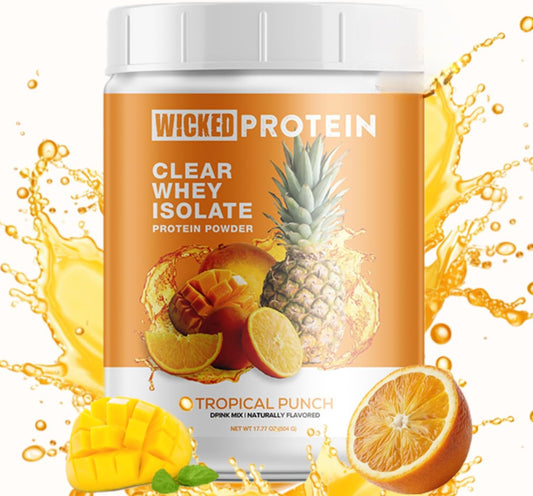 Clear Whey Isolate Protein Powder - Tropical Punch Flavor, 23g Protein, 95 Calories, Gluten Free, Clean Label Project Certified - Ideal Post Workout Recovery Option for Men and Women - BoostGo Australia