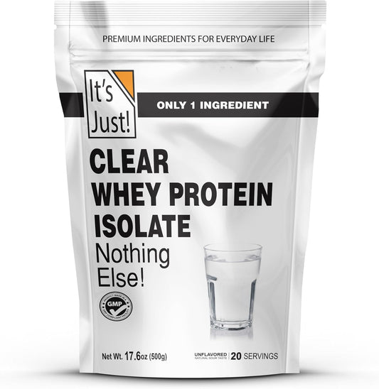 Clear Whey Isolate Protein Powder, WPI-90, 17.6oz (500g), Zero Carb, 20 Servings, Denmark Sourced, USA Packaged, Ultra Premium Sour Taste