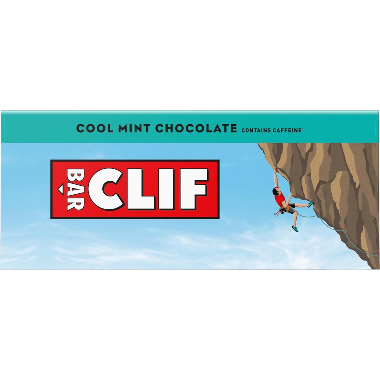 CLIF BAR Cool Mint Chocolate Caffeine Energy Bars with Organic Oats, Non-GMO Plant Based Protein (10 Pack)