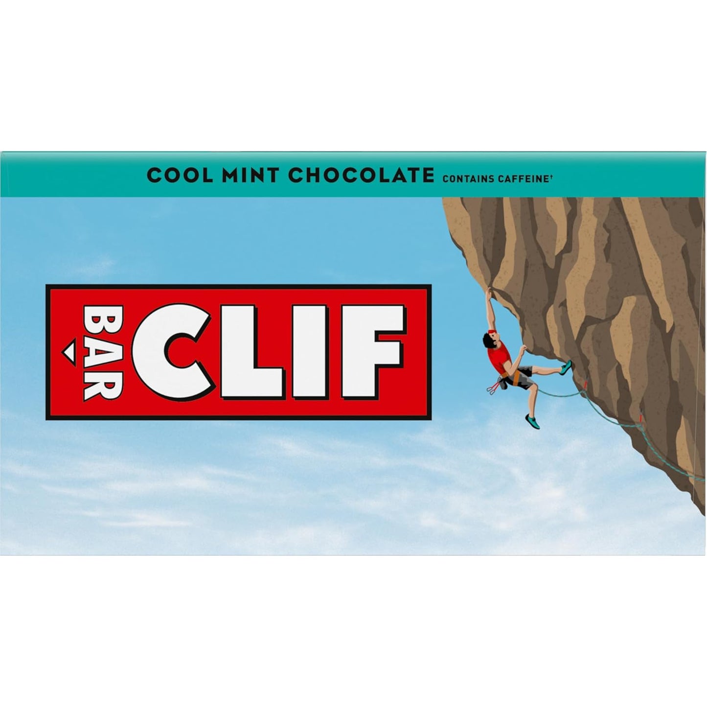 CLIF BAR Cool Mint Chocolate Caffeine Energy Bars with Organic Oats, Non-GMO Plant Based Protein (10 Pack)