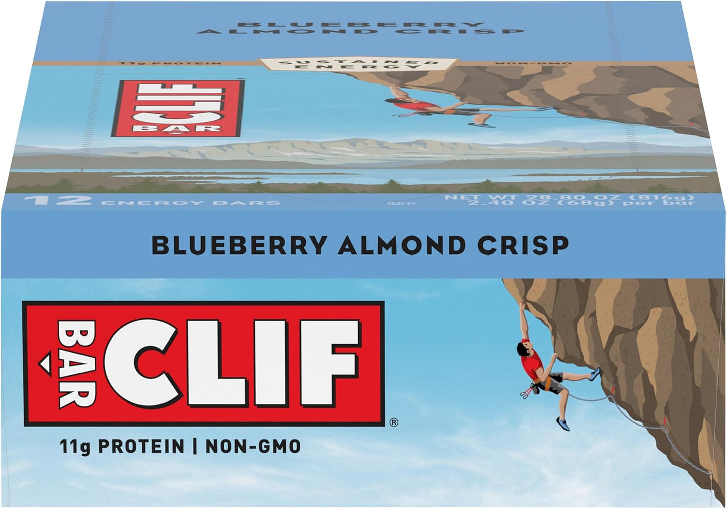 CLIF BARS Blueberry Crisp Energy Bars 2.4 Ounce Protein Bars 12 Count Pack