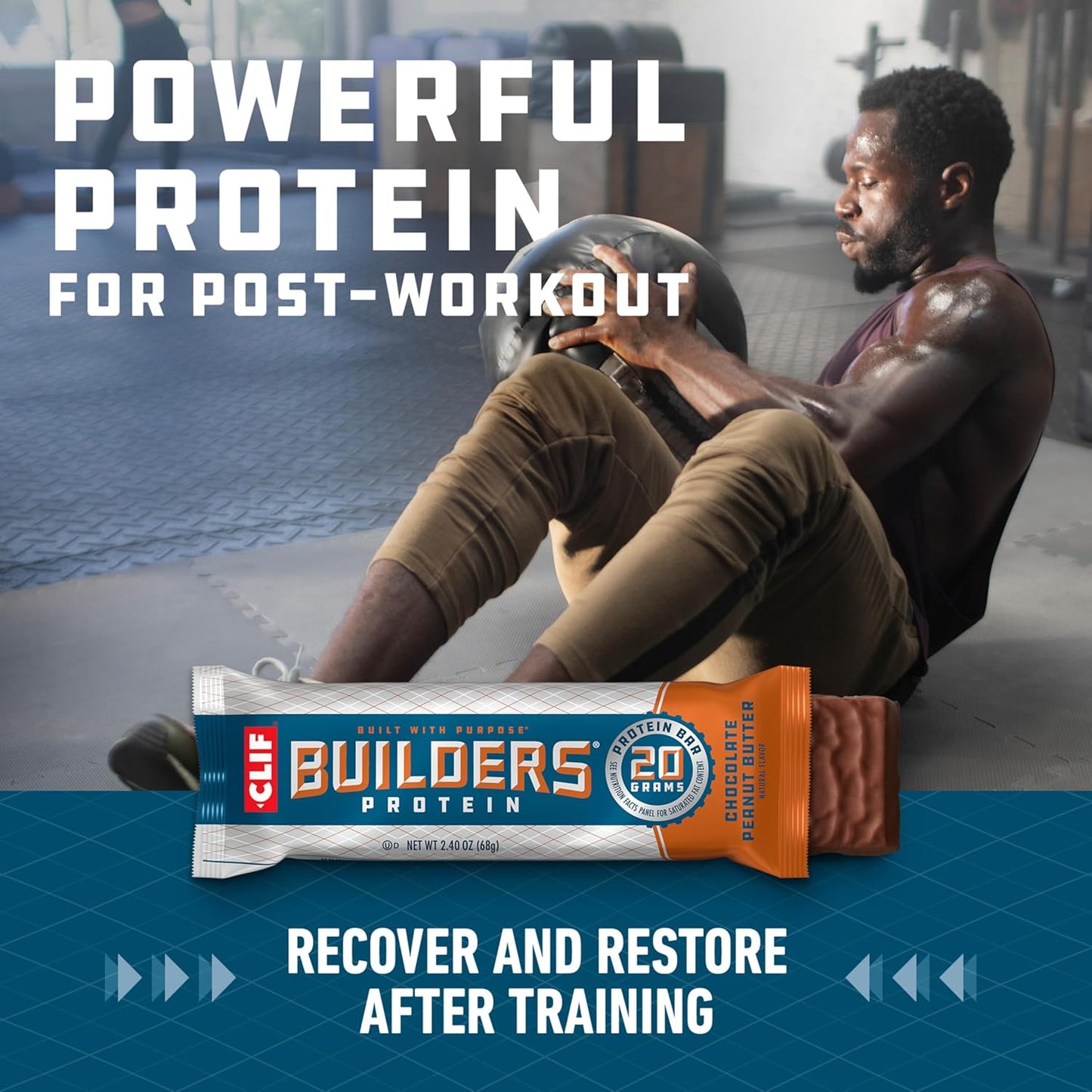 CLIF Builders Protein Bars Variety Pack - Chocolate Peanut Butter & Vanilla Almond Flavors - Plant Based, Gluten Free, Non-GMO - 20g Protein, Low Glycemic - 2.4 oz Bars (10 Count)