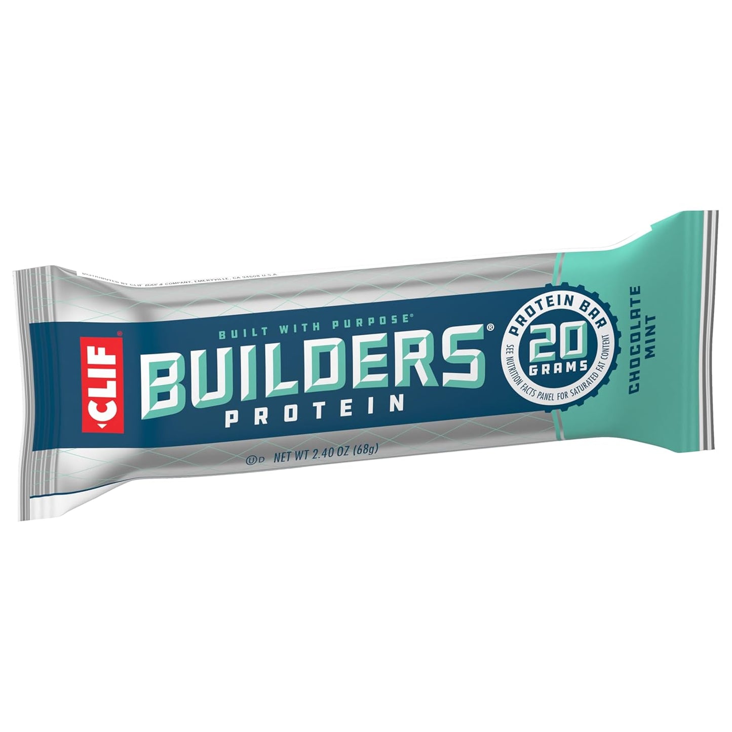 CLIF Builders Variety Pack - Chocolate Mint and Chocolate Flavor - Plant Based Protein Bars - Gluten Free - Non-GMO - Low Glycemic - 20g Protein - 10 Count