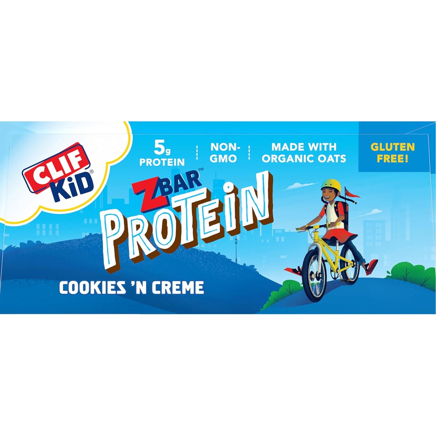 Clif Kid ZBar Protein Bars - Cookies 'n Creme Flavor - Crispy Snack Bars - Organic Oats - Non-GMO - 5g Protein - Gluten-Free (15 Pack)