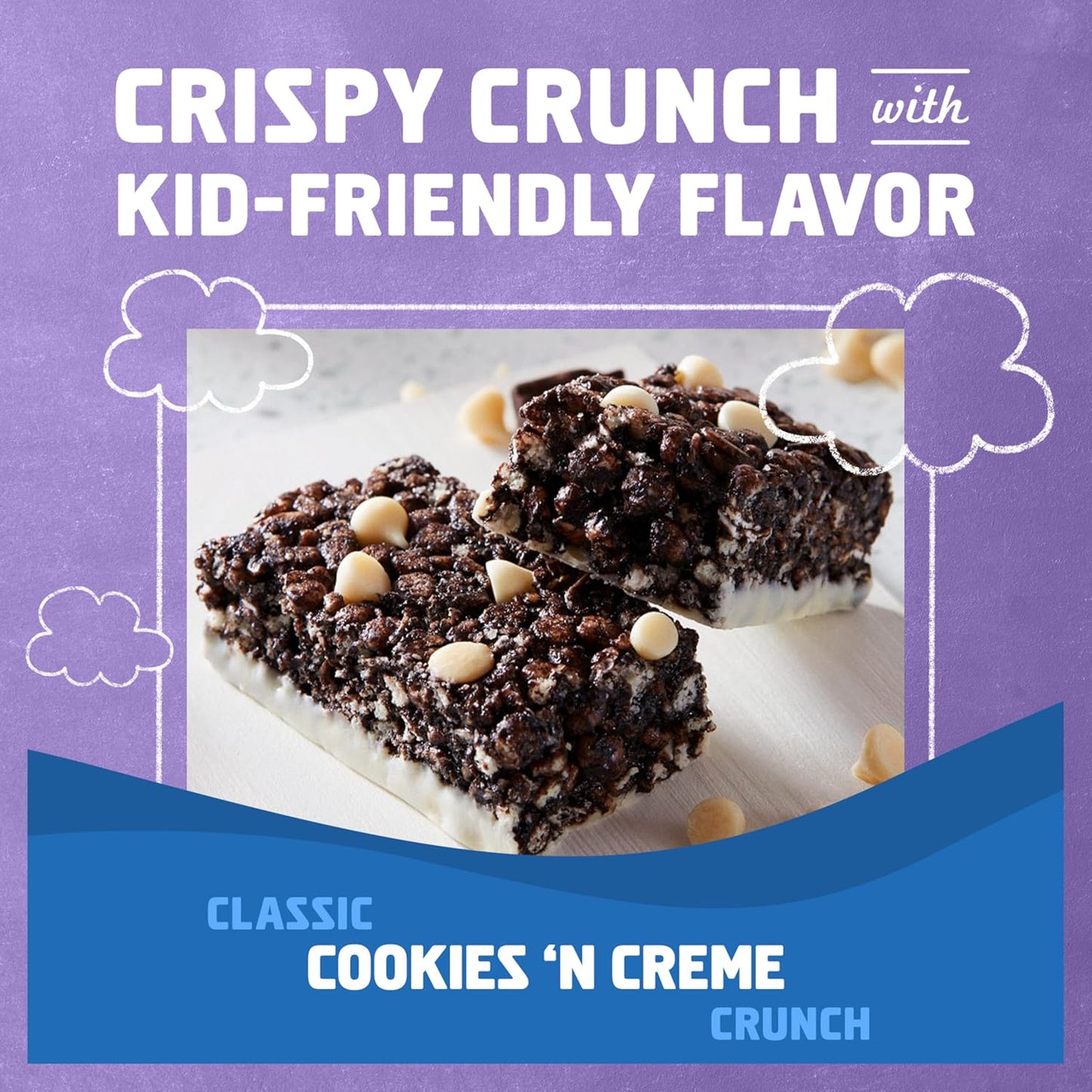 Clif Kid ZBar Protein Bars - Cookies 'n Creme Flavor - Crispy Snack Bars - Organic Oats - Non-GMO - 5g Protein - Gluten-Free (15 Pack)
