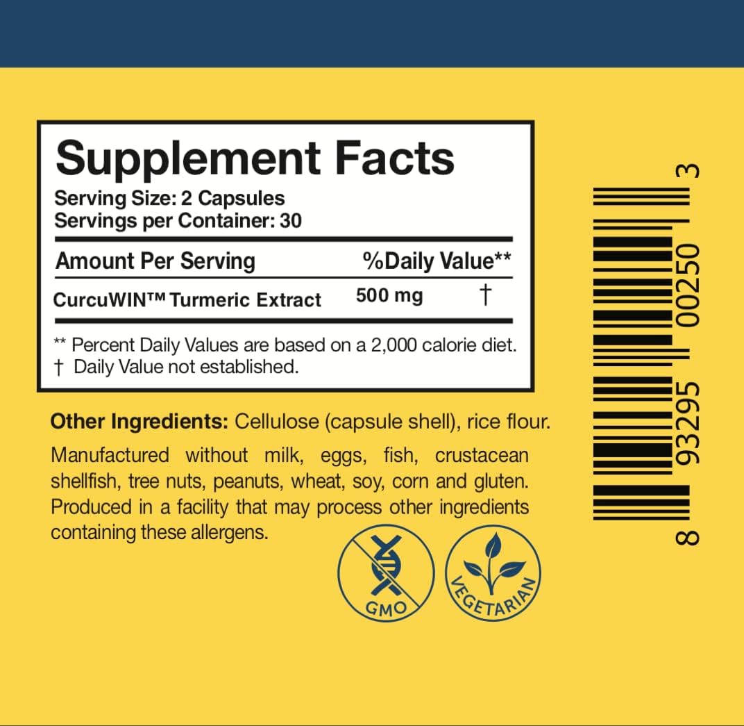 Clinically Researched Curcumin Pure Supplement - 46x More Absorbable Than Traditional Turmeric Extract (60 Vegan Capsules) - BoostGo Australia