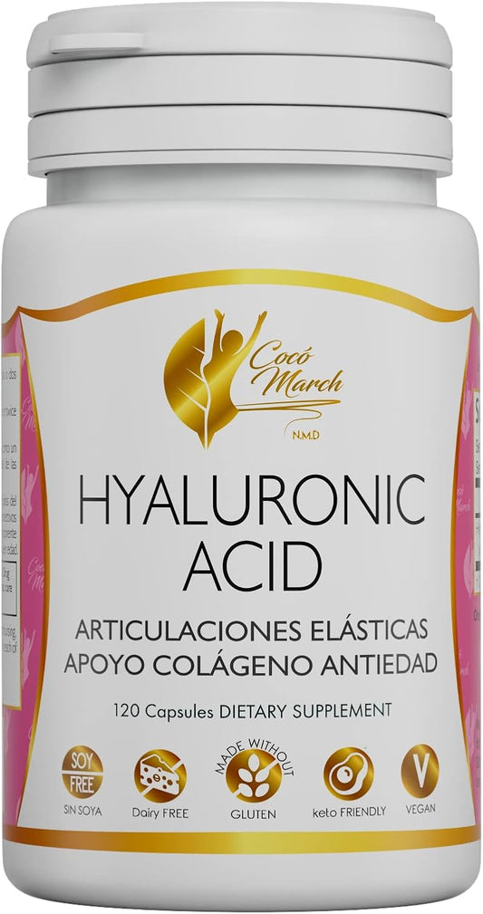 Cocó March N.M.D Hyaluronic Acid Low Molecular Weight Supplement - Boost Collagen, Joint, Skin, & Cell Health - Gluten, Soy, Dairy Free - Keto & Vegan - 4 Month Supply