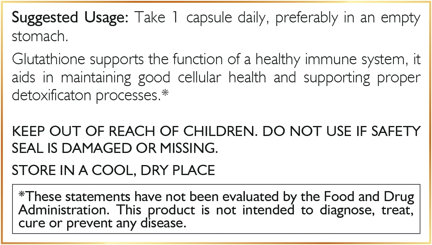 Cocó March N.M.D Molecular Glutathione 500mg - Skin Antioxidant Supplement, Vegan & Gluten-Free, 60 Veg Capsules