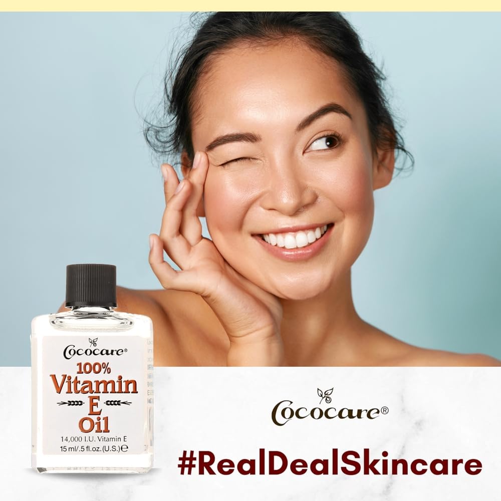 COCOCARE 100% Vitamin E Oil, 14000 I.U., 0.5 Fl Oz - Skin Moisturizer and Antioxidant for Protection