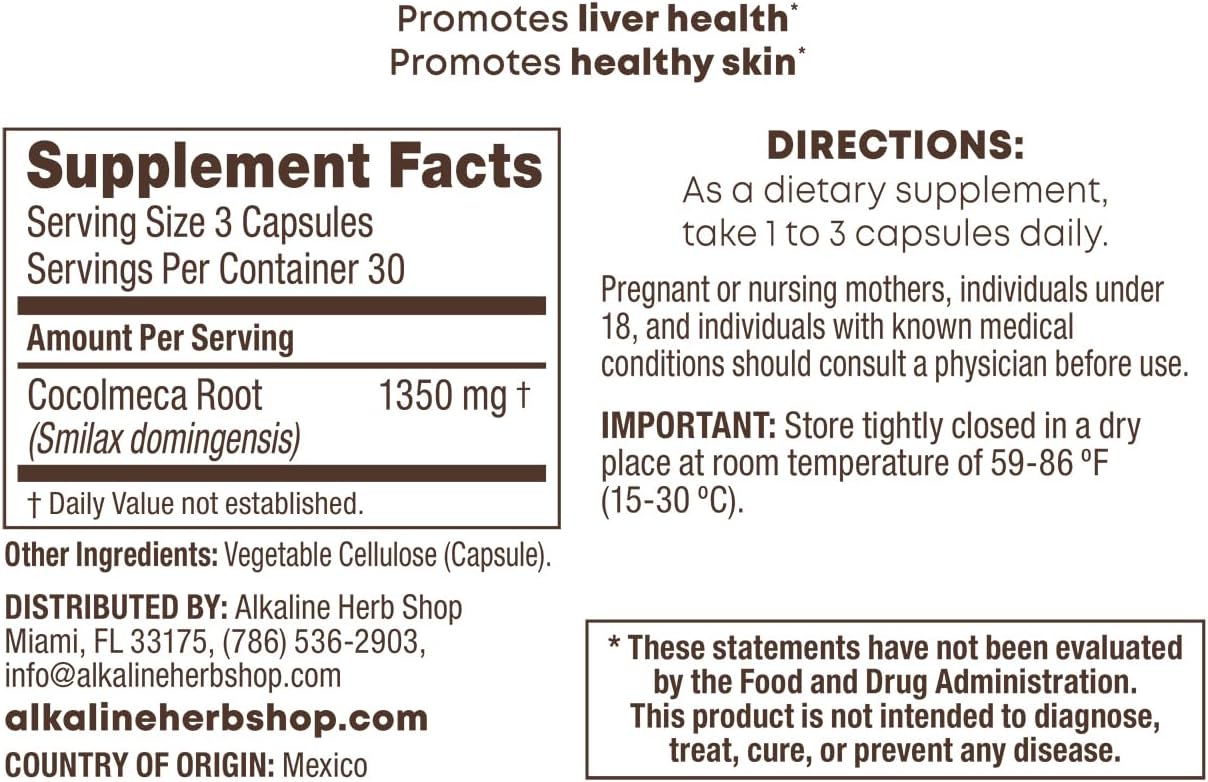 Cocolmeca Alkaline Herb Supplement - 90 Capsules for Alkaline Health