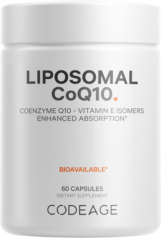 Codeage Liposomal CoQ10 Supplement with Vitamin E Isomers - 125mg Coenzyme Q10 - 60 Capsules - Vegan & Non-GMO - 2-Month Supply