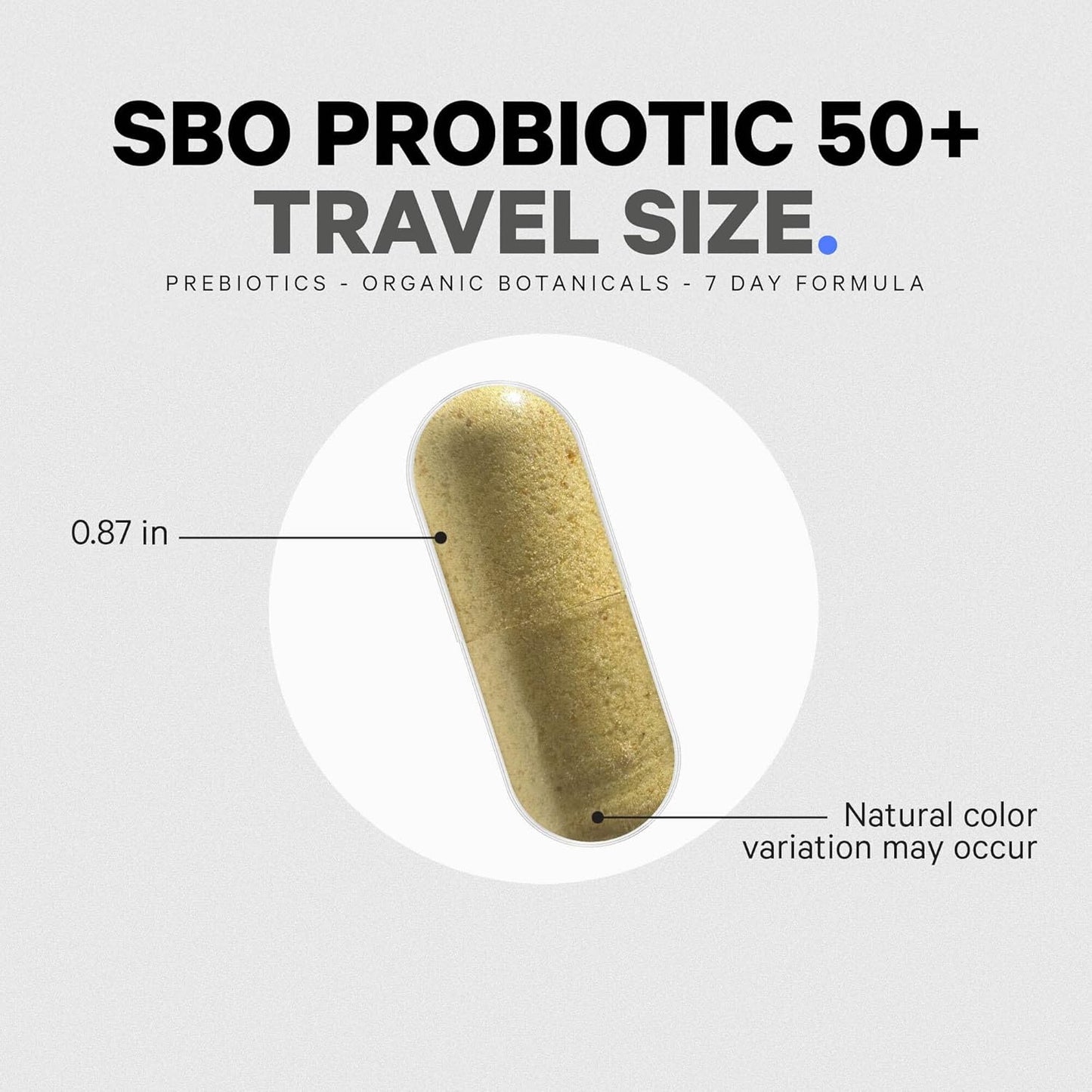 Codeage SBO Probiotics 50 Billion CFUs Travel Size Capsules - Shelf-Stable Supplement with Organic Fermented Botanicals & Prebiotics, 7-Day Formula