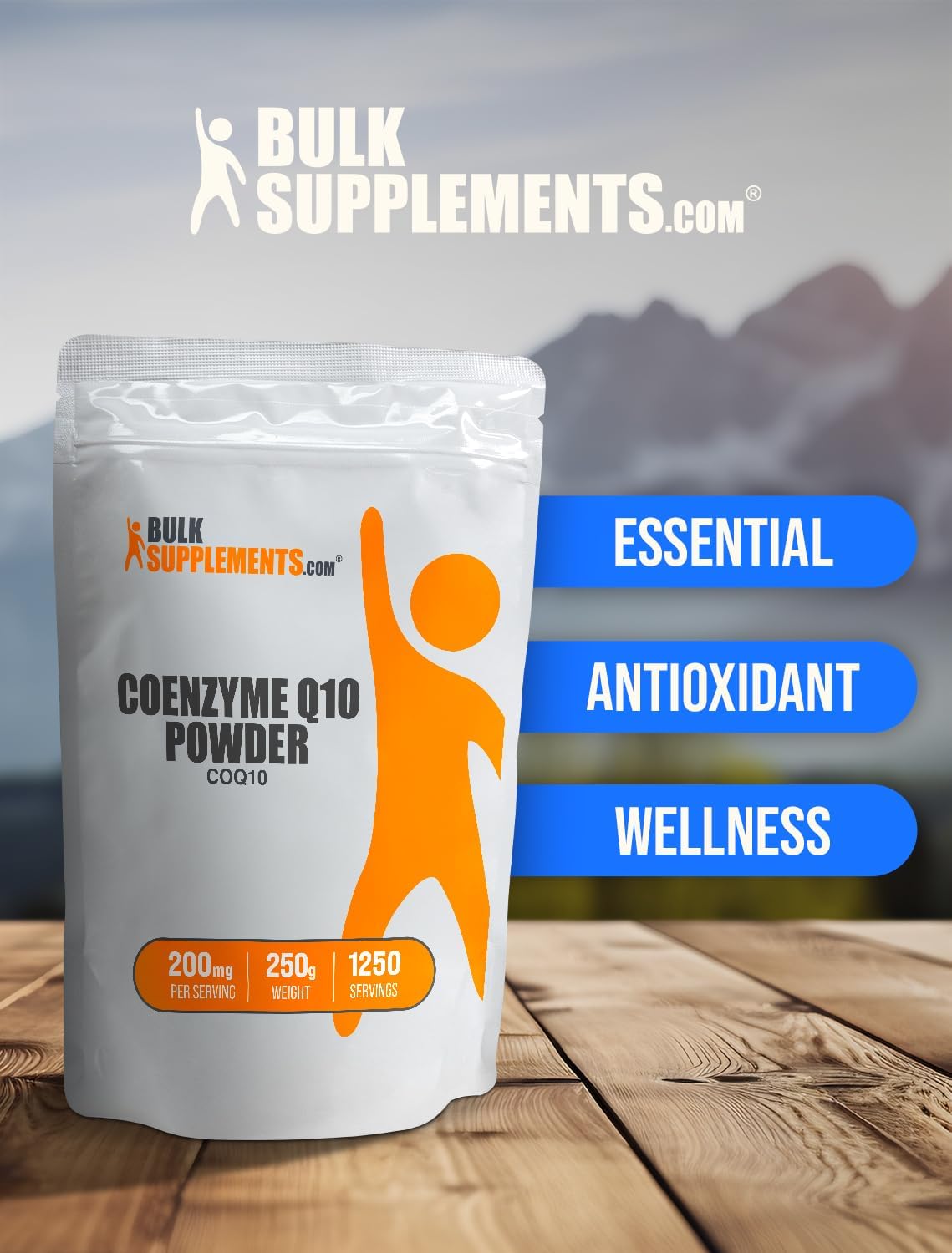 Coenzyme Q10 Powder 200mg - Heart Health Supplement, Gluten Free - BulkSupplements.com - 250g (8.8 oz) Pack