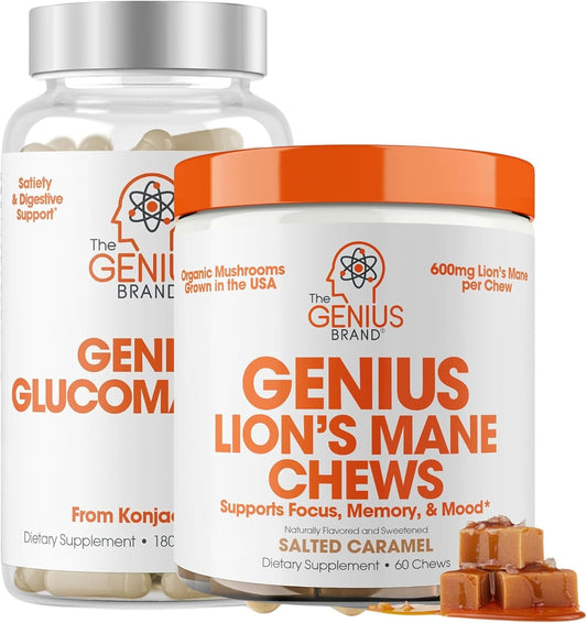 Cognitive Clarity & Digestive Support Bundle - Lion’s Mane Chews & Glucomannan Capsules for Wellness & Weight Management