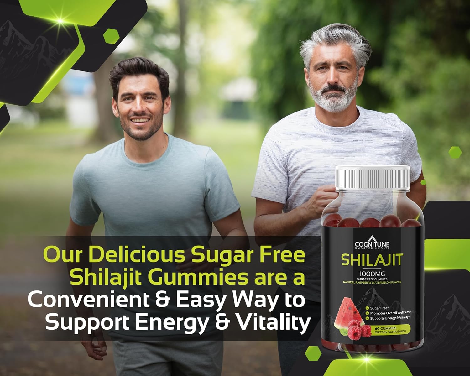 CogniTune Shilajit Gummies - 1,000mg Pure Shilajit Supplement, Natural Raspberry Watermelon Flavor, Mineral-Rich, Energy Boost & Wellness