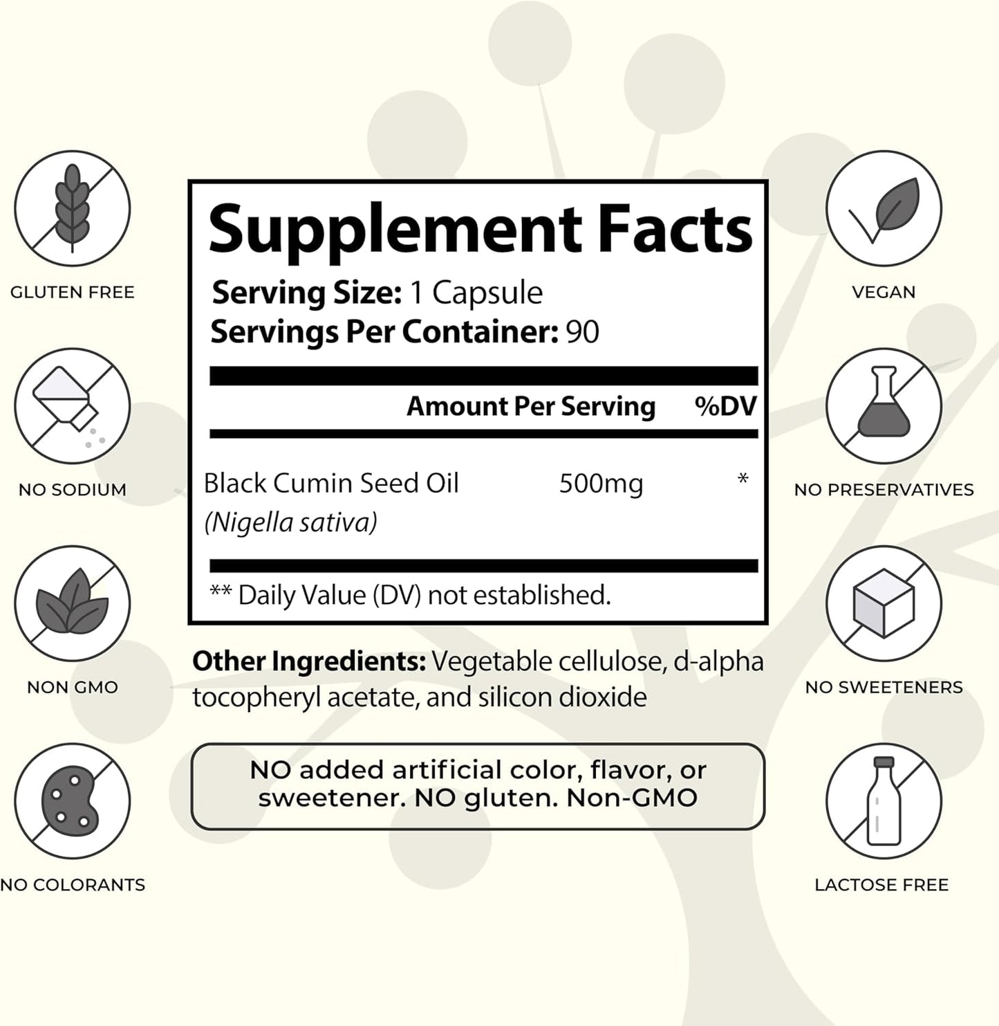 Cold-Pressed Black Seed Oil Capsules - 100% Nigella Sativa for Immune & Digestive Support - Non-GMO, Gluten Free - 90 Capsules