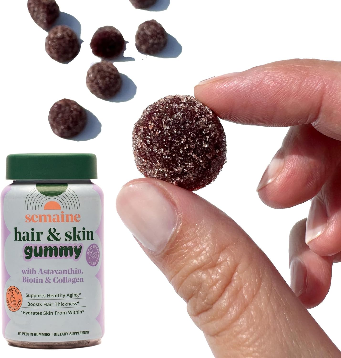 Collagen & Astaxanthin Gummy for Hair, Skin & Nails - Supports Healthy Aging, Joint Health, Immune System & Wrinkle Reduction - 60 Count