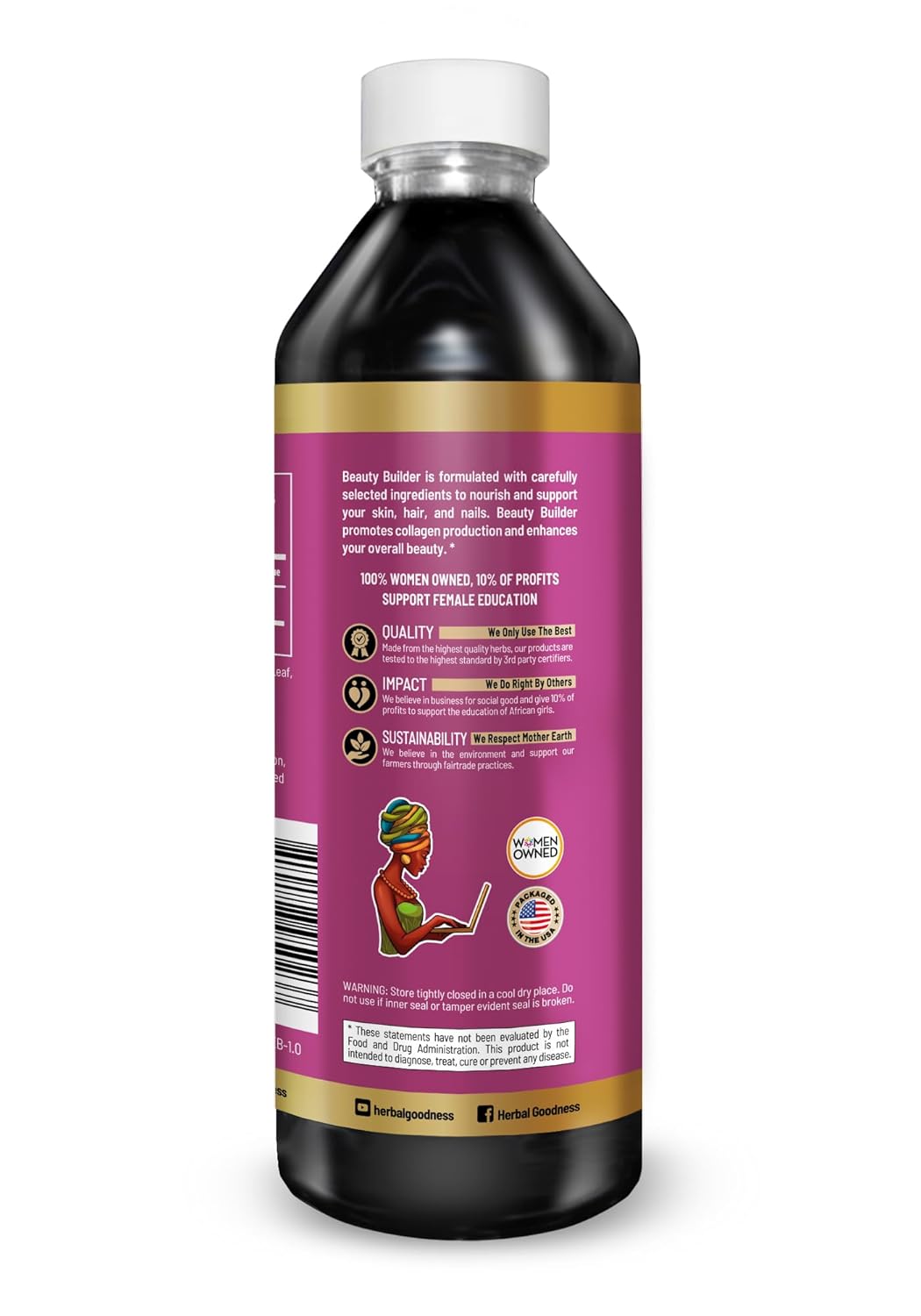 Collagen Beauty Builder 12oz for Women - Enriched with Herbal Goodness for Skin, Hair, and Nail Health - 23 Servings