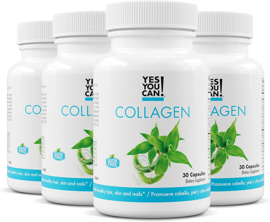 Collagen Capsules for Hair, Skin, and Nails with Vitamins A, D3, Zinc, and Copper - 4 Pack