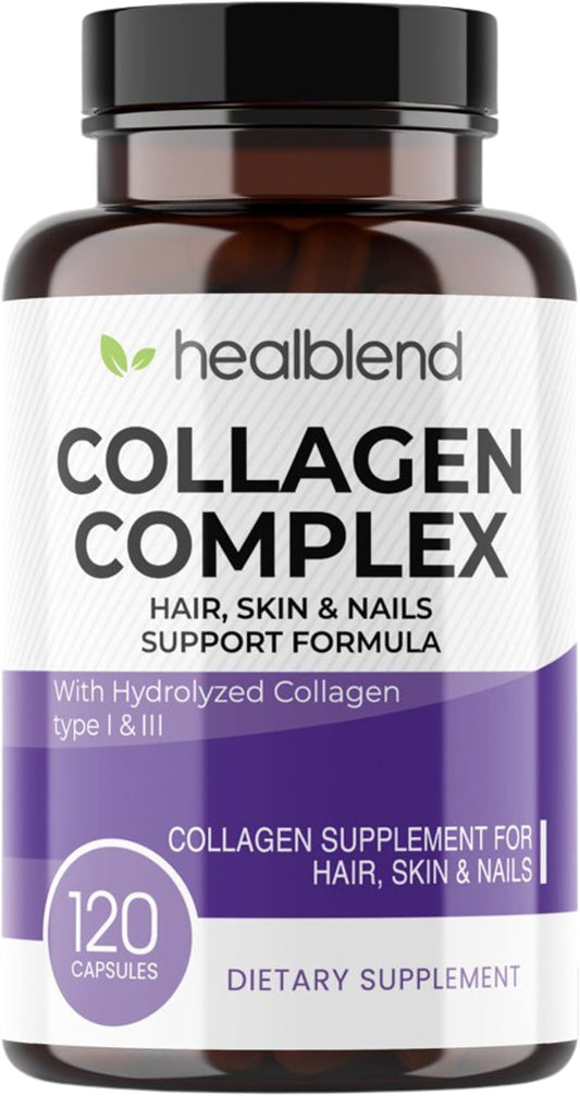 Collagen Complex Supplement for Healthy Skin, Hair, and Joints - Anti-Aging Formula for Women and Men - 120 Capsules
