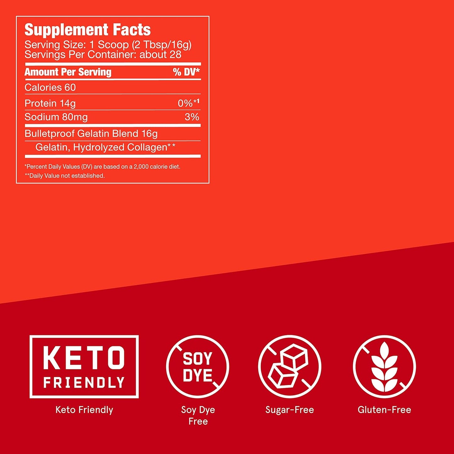 Collagen-Enriched Bulletproof Gelatin for Keto and Paleo Recipes (16 oz)