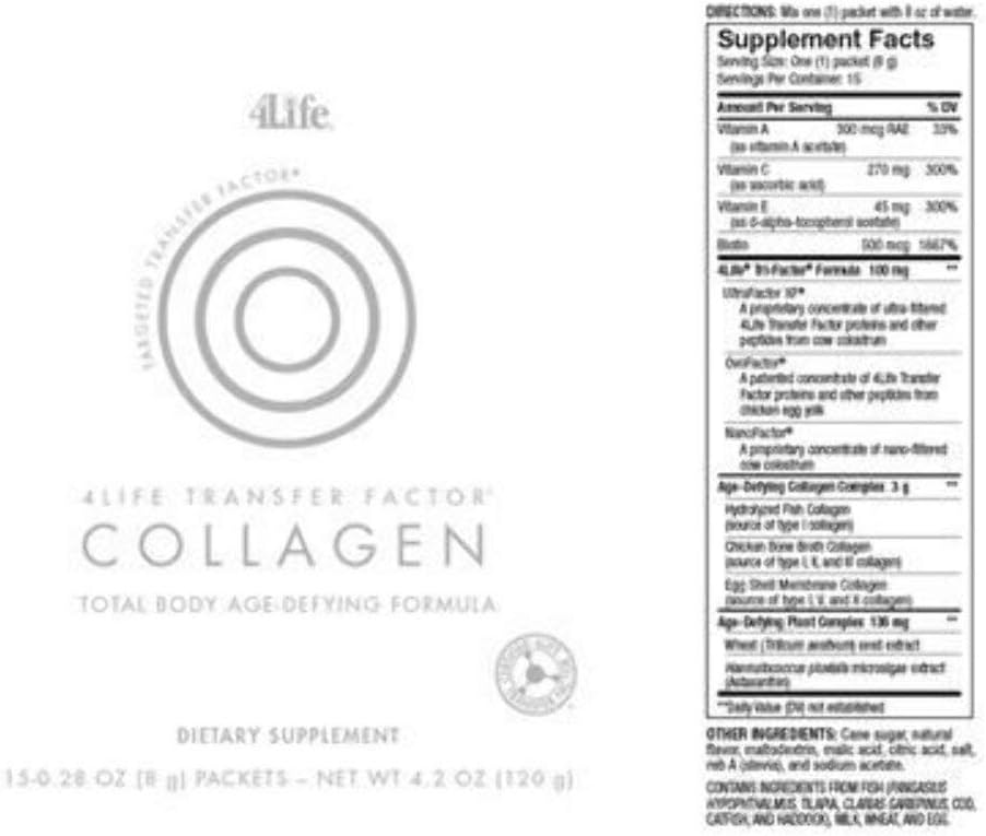 Collagen Formula with Vitamins and 5 Types - Hair, Skin, Nail Support - 15 Packets