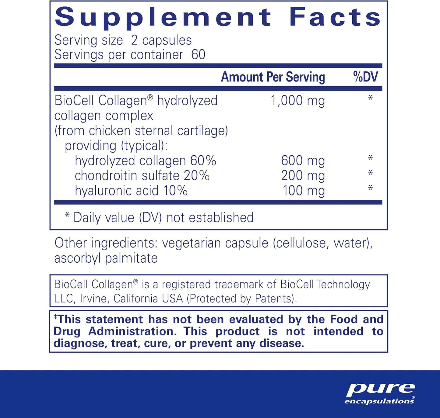 Collagen JS Capsules - 1,000mg Hydrolyzed Biocell Collagen - Skin & Joint Health Support - Gluten Free & Non-GMO - 120 Count - BoostGo Australia
