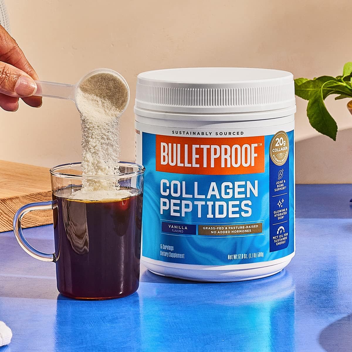 Collagen Peptides & Amino Acids Bundle - Vanilla + Chocolate Protein Powder with MCT Oil, 19g Protein, 17.6 Oz - Skin, Bones, Joints Support