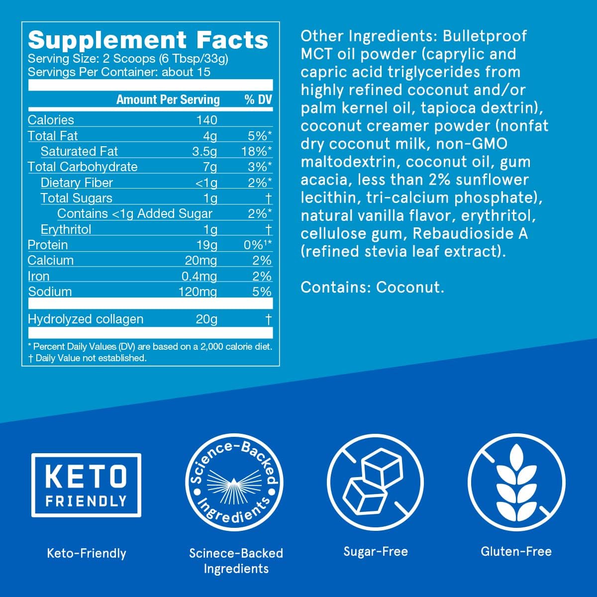 Collagen Peptides & Amino Acids Bundle - Vanilla + Chocolate Protein Powder with MCT Oil, 19g Protein, 17.6 Oz - Skin, Bones, Joints Support