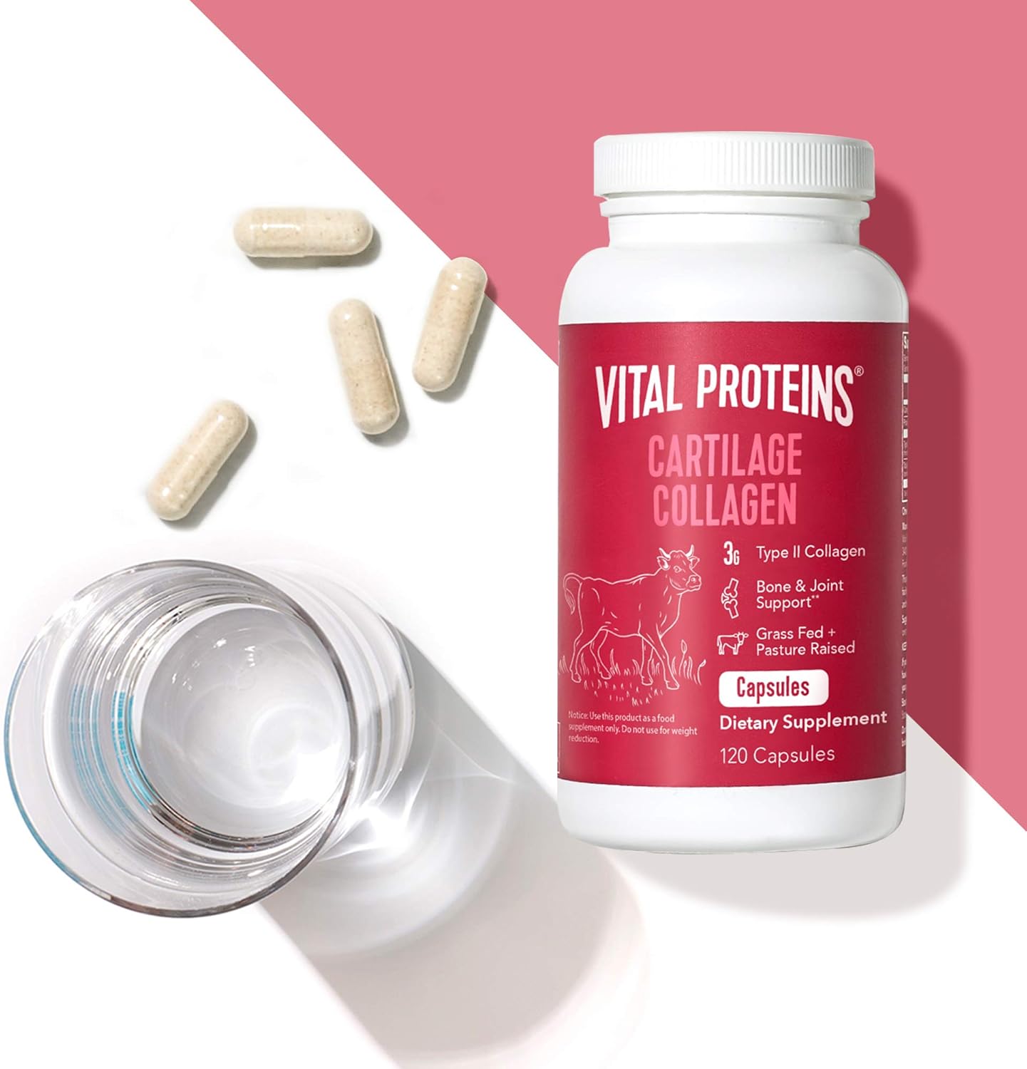 Collagen Peptides Powder 19.3oz + Type II Collagen Pills Supplement