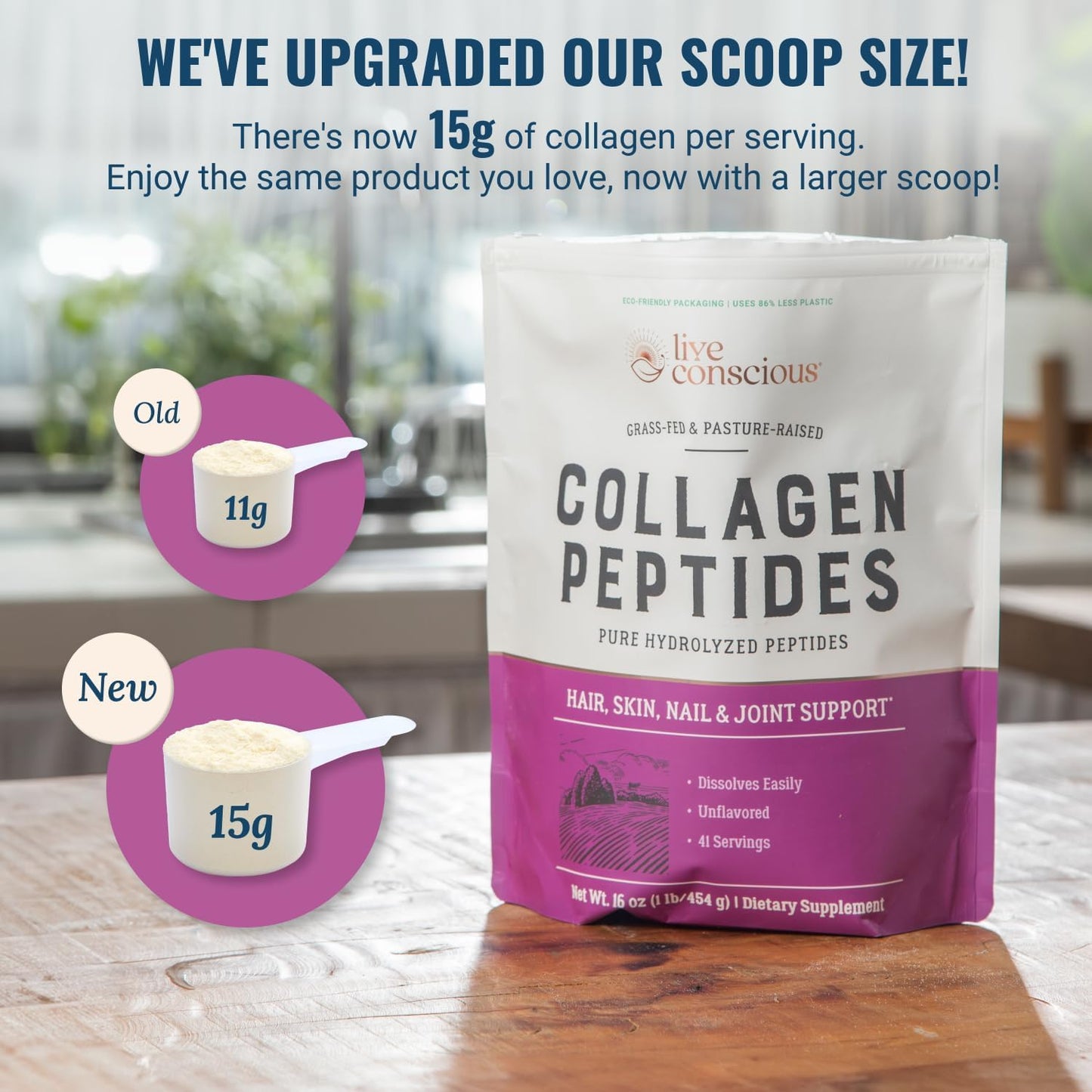 Collagen Peptides Powder for Hair, Skin, Nails, and Joints - Type I & III Collagen - Hydrolyzed Protein - 16oz (2-Pack)