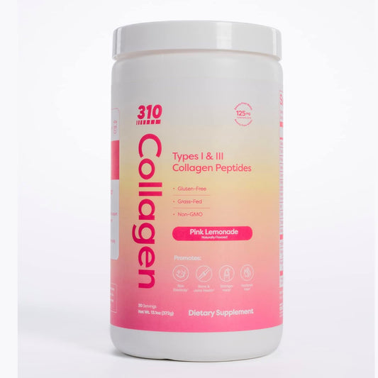 Collagen Peptides Protein Powder with Vitamins C, D, and E - Keto Friendly Pink Lemonade - 30 Servings