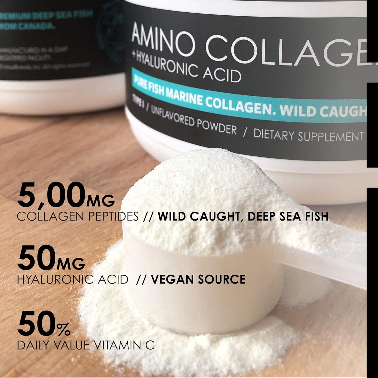 Collagen Peptides with Cynatine HNS, Hyaluronic Acid, and Biotin for Hair Nutrition