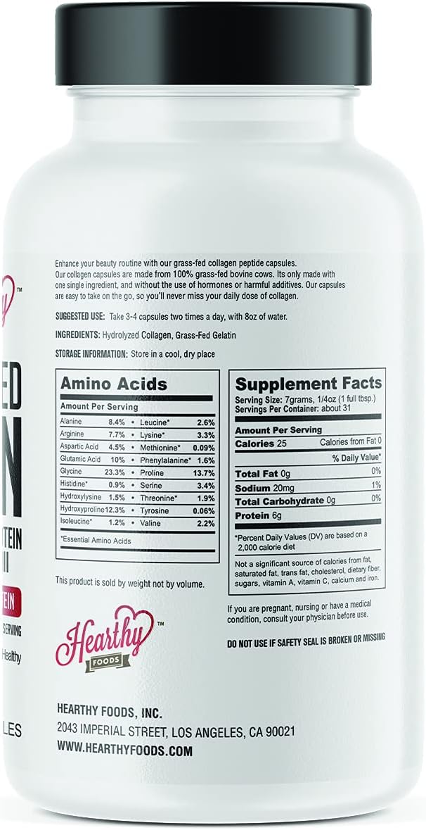 Collagen Pills Supplement (Type I, III) - 360 Capsules for Healthy Hair, Skin, Nails, Joints - Dairy & Gluten Free - 7g Protein/serving