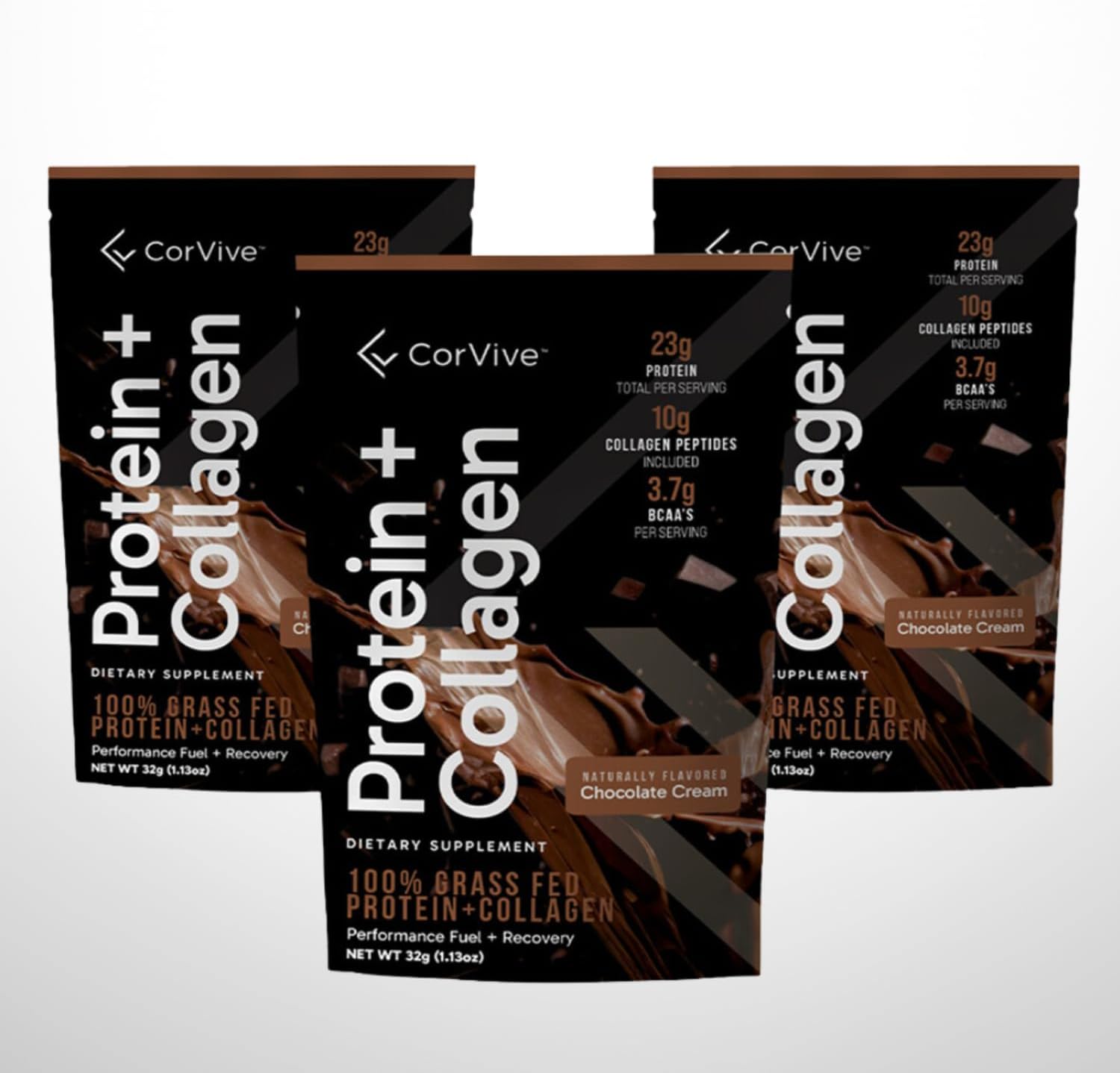 Collagen Protein Powder with 23g Protein, Grass-Fed Whey, and BCAAs for Muscle & Joint Health - Chocolate Flavor