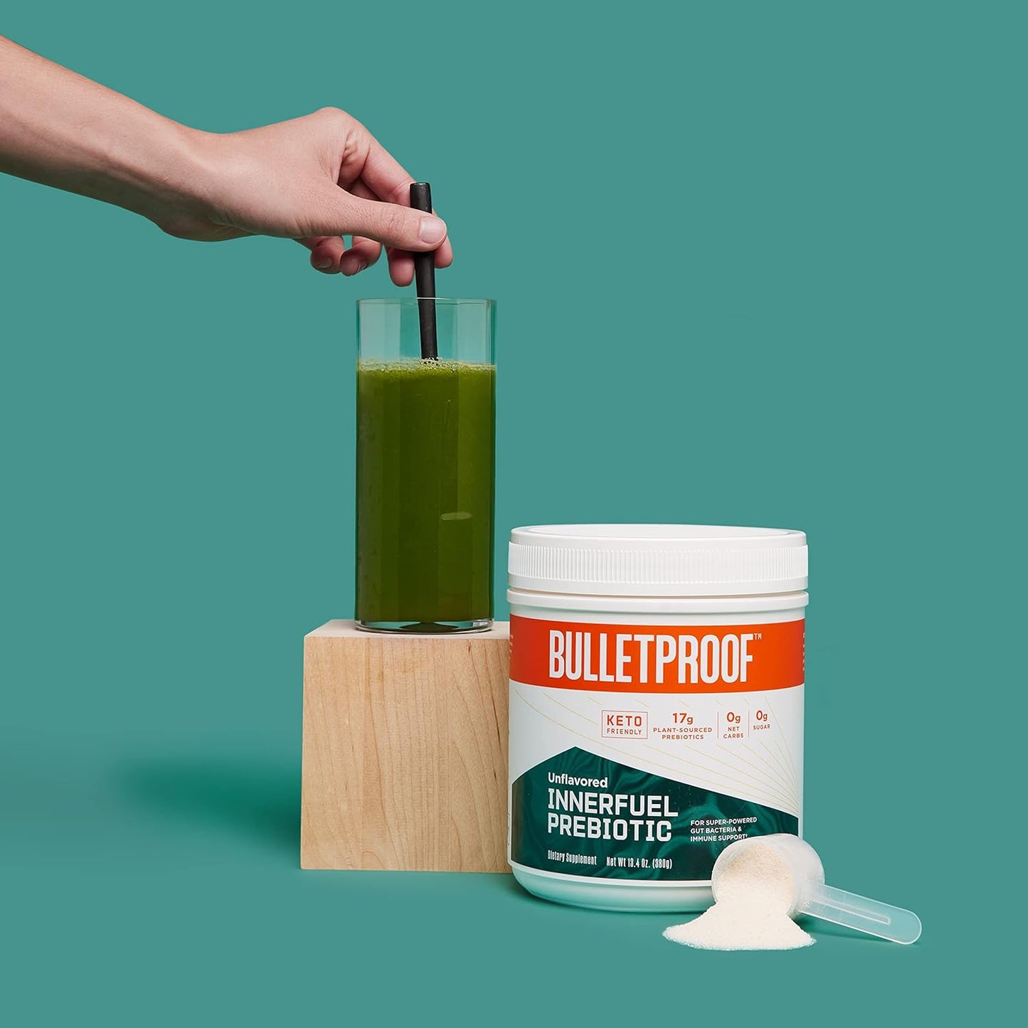 Collagen Protein & Prebiotic Fiber Kit for Skin, Bones, Gut, Digestive Health - 18g Protein, 17.6 Oz & Gas Relief, Immune Support