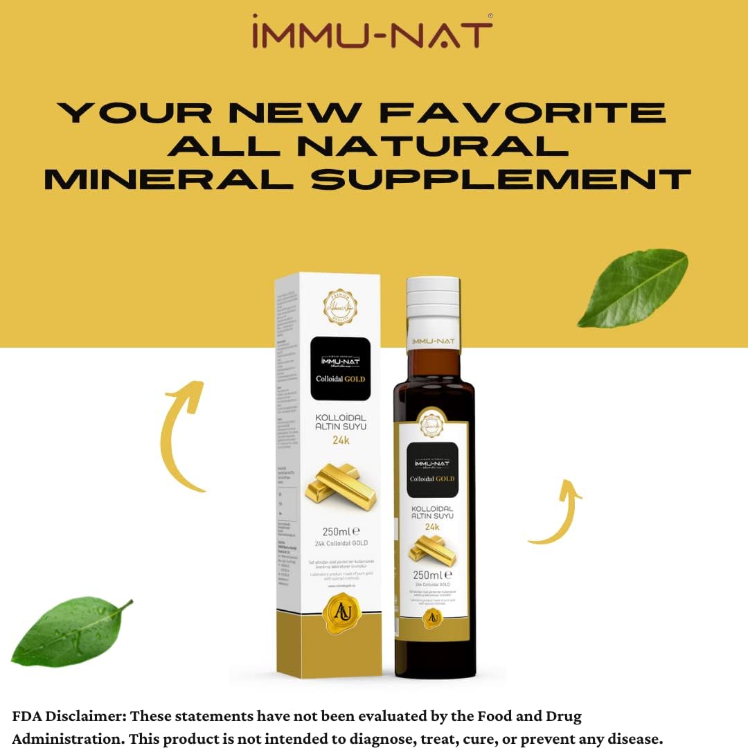 Colloidal Gold Water 24K Pure Liquid Supplement - 20PPM (8.5oz) for Cognitive Function, Focus, Creativity, Calmness, Sleep Aid - Pineal Gland Decalcification