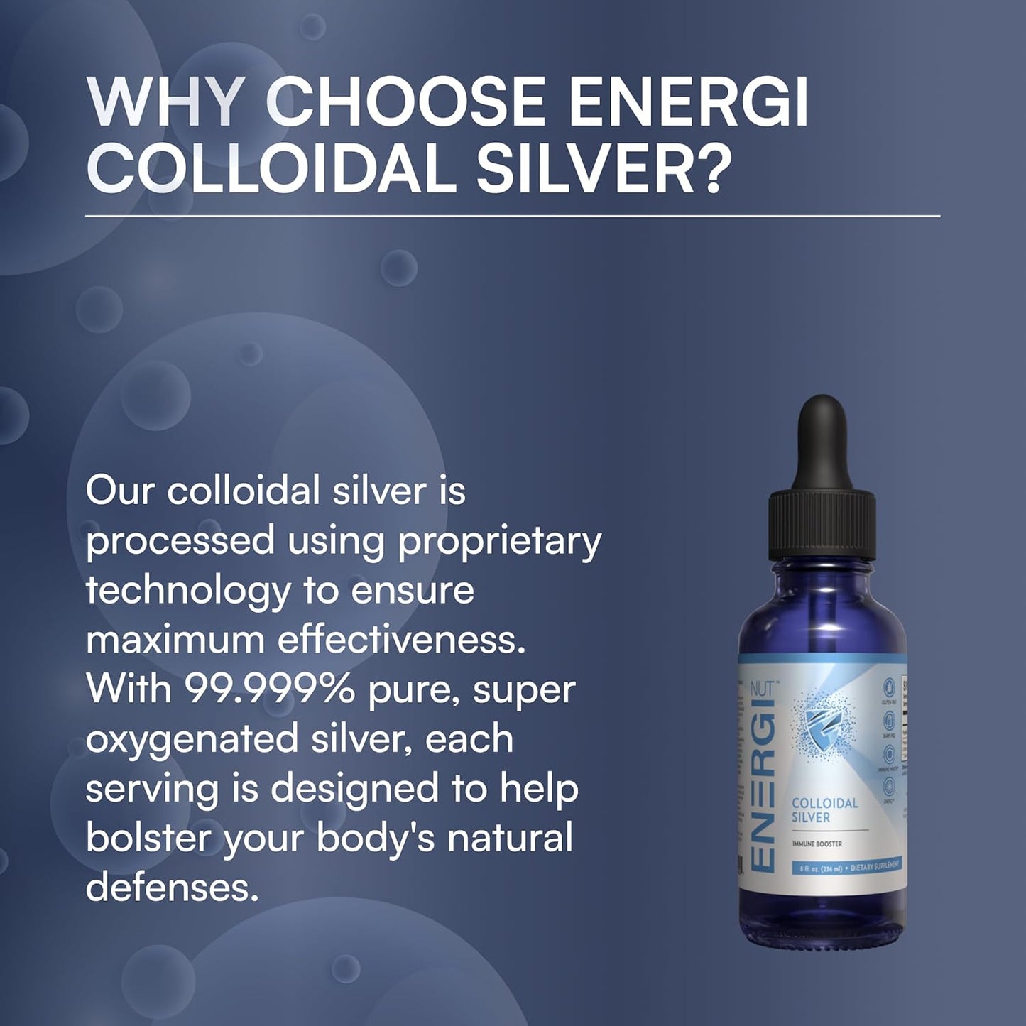 Colloidal Silver Liquid Immune Support Supplement for Adults and Kids - 8 Fl Oz