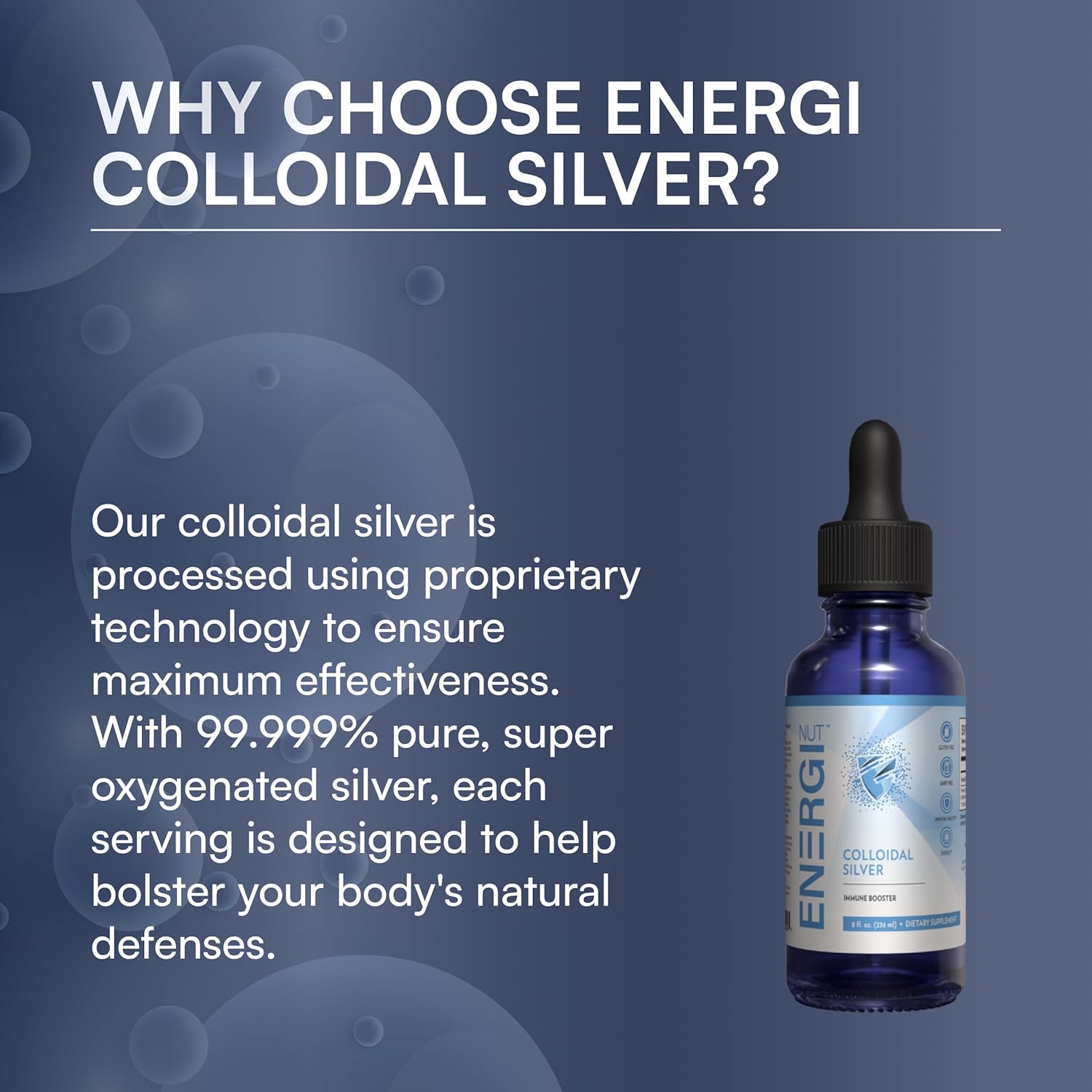 Colloidal Silver Liquid Immune Support Supplement for Adults and Kids - 8 Fl Oz