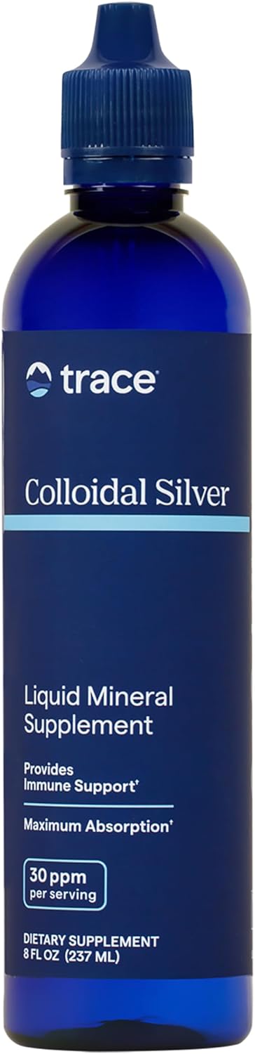 Colloidal Silver Trace Minerals Liquid Supplement - Immunity & Health Support - Highly Absorbable - 8 fl oz