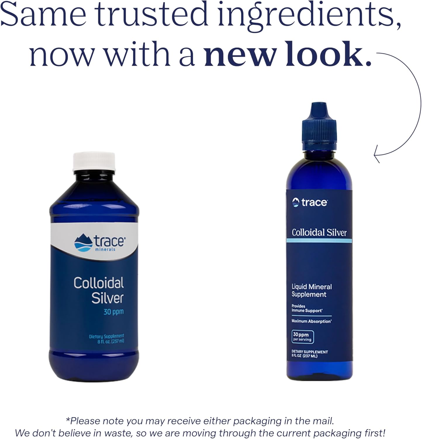 Colloidal Silver Trace Minerals Liquid Supplement - Immunity & Health Support - Highly Absorbable - 8 fl oz