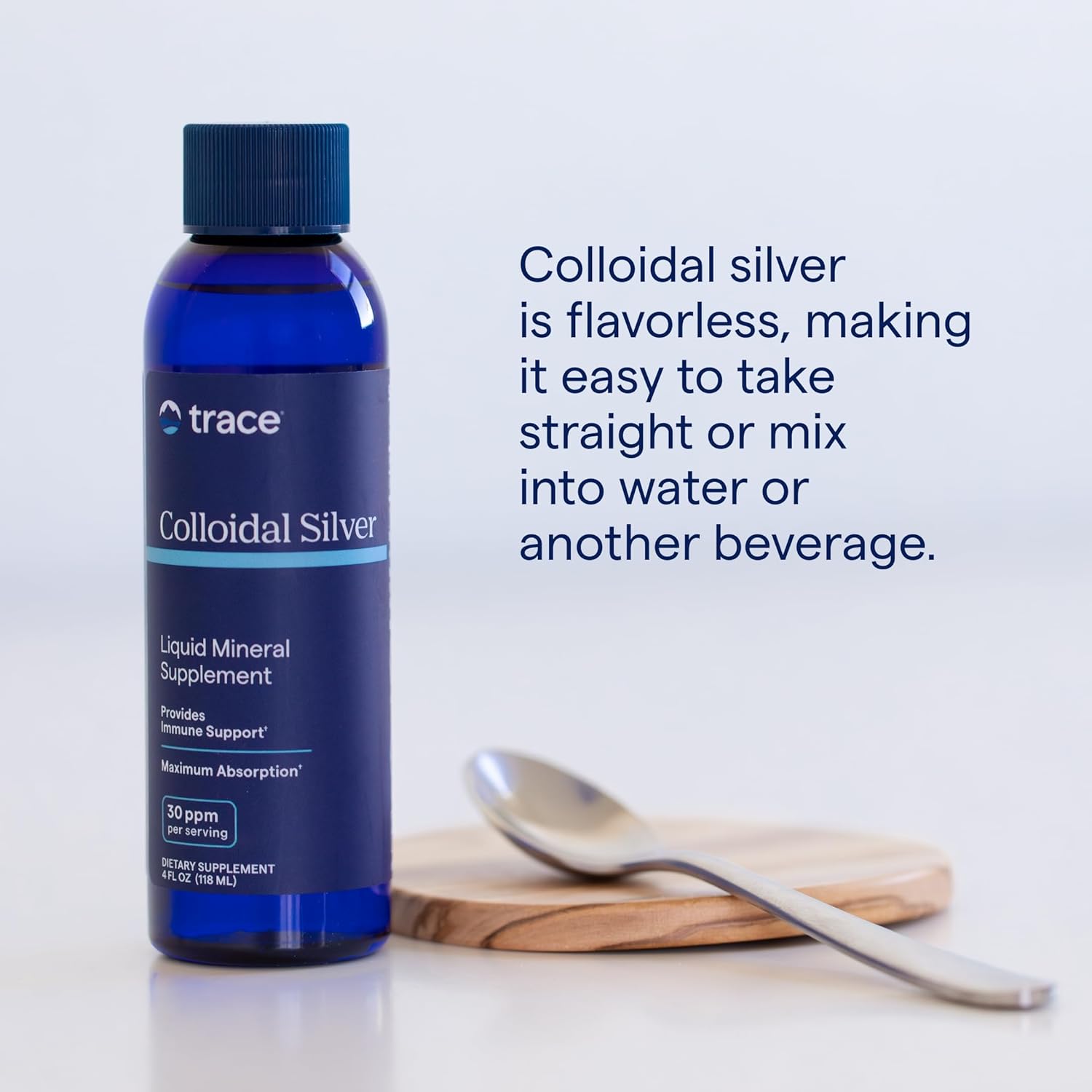 Colloidal Silver Trace Minerals Liquid Supplement - Immunity & Health Support - Highly Absorbable - 8 fl oz