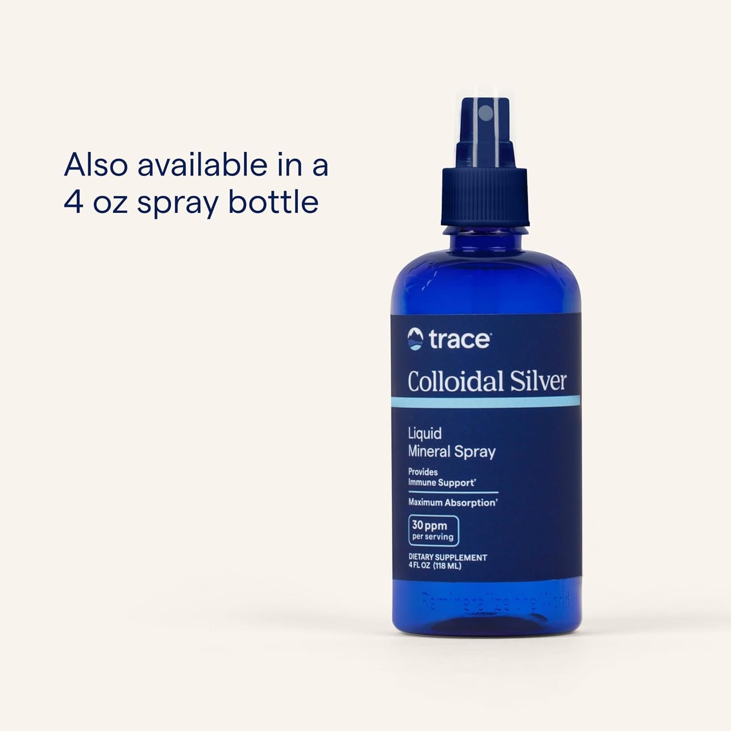 Colloidal Silver Trace Minerals Liquid Supplement - Immunity & Health Support - Highly Absorbable - 8 fl oz