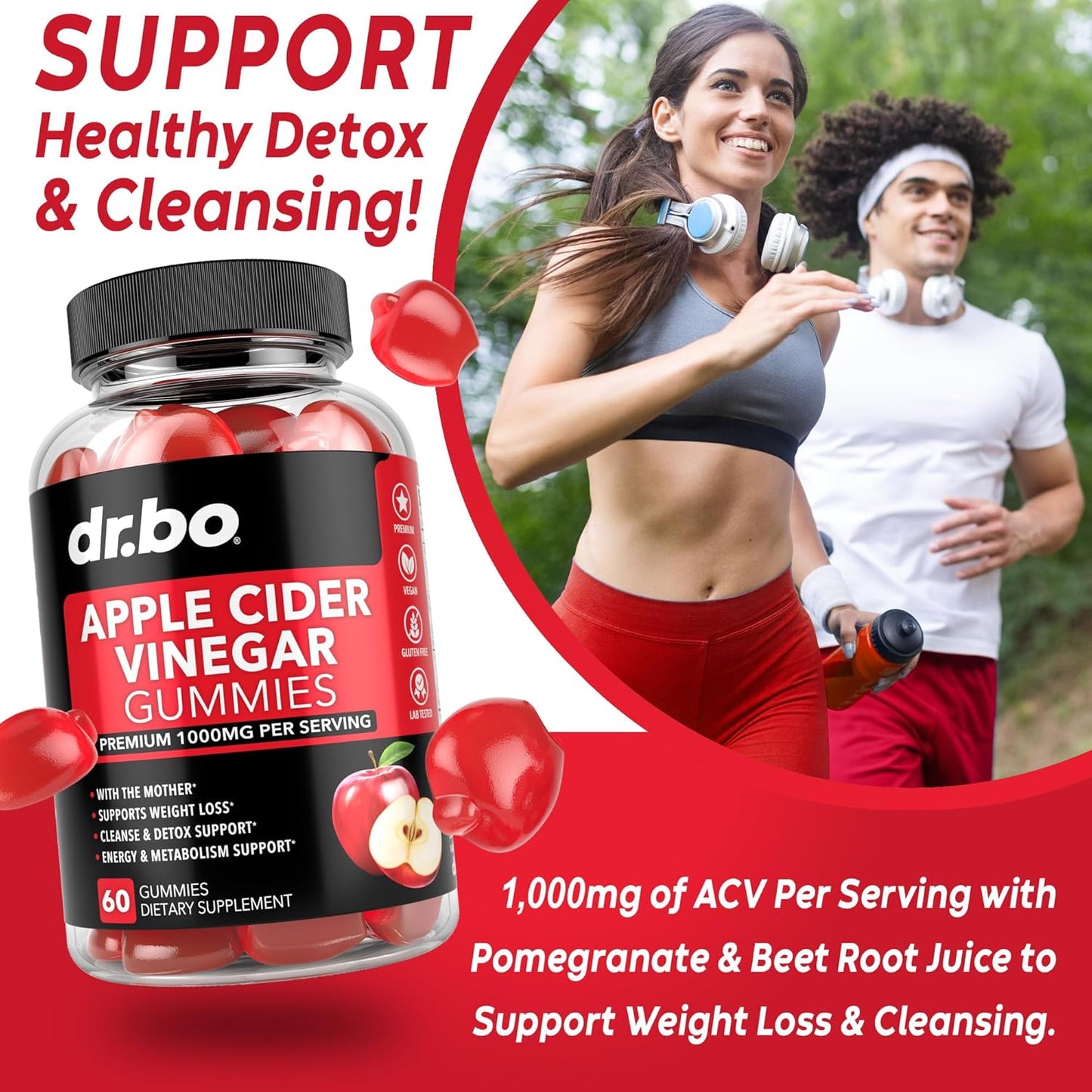 Colon Cleanse Detox Pills & Apple Cider Vinegar Gummies - 15 Day Flush & Gut Support Supplement for Intestinal Health & Bloating
