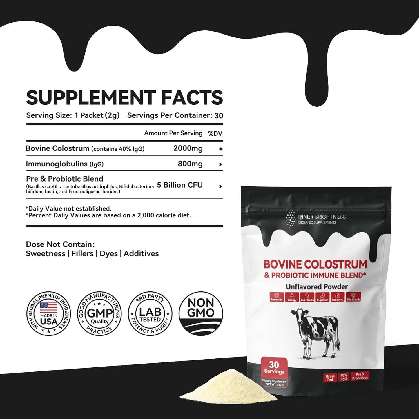 Colostrum Powder & Creatine Capsules Bundle for Gut, Immune Health & Muscle Building
