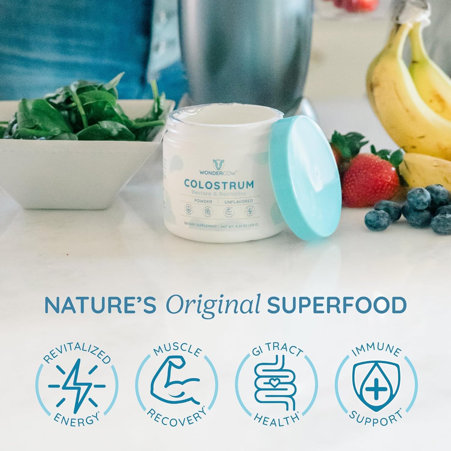 Colostrum & Superfood Creamer Supplement for Gut Health & Focus - WONDERCOW