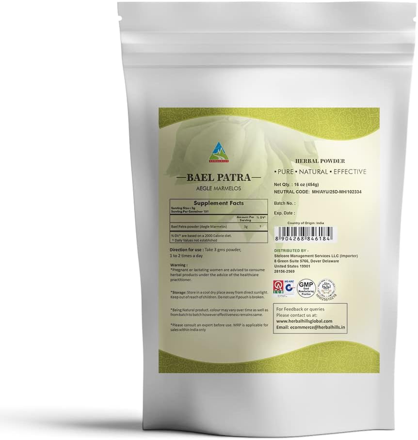 Combo Pack: Herbal Hills Neem Leaf Powder and Bilva Bael Leaf Powder - Set of 2